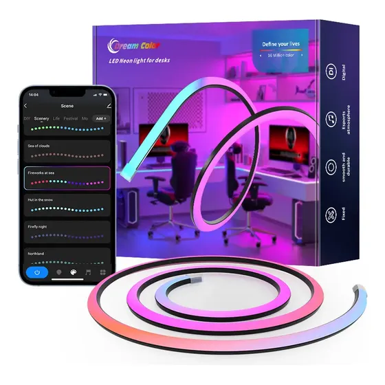 Luces Neon Led Rgb 5m Flexible Manguera Escritorio Wifi App