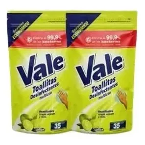Toallitas Desinfectantes Limón 4 Paquetes De 35 Und
