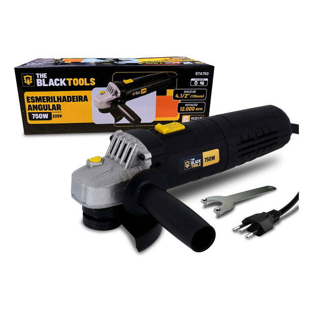Esmerilhadeira Lixadeira Angular 4.1/2 750w 220v Cor Preto Frequência 60hz Esmerilhadeira Lixadeira Angular 4.1/2 750w 220v Cor Preto Frequência 60hz