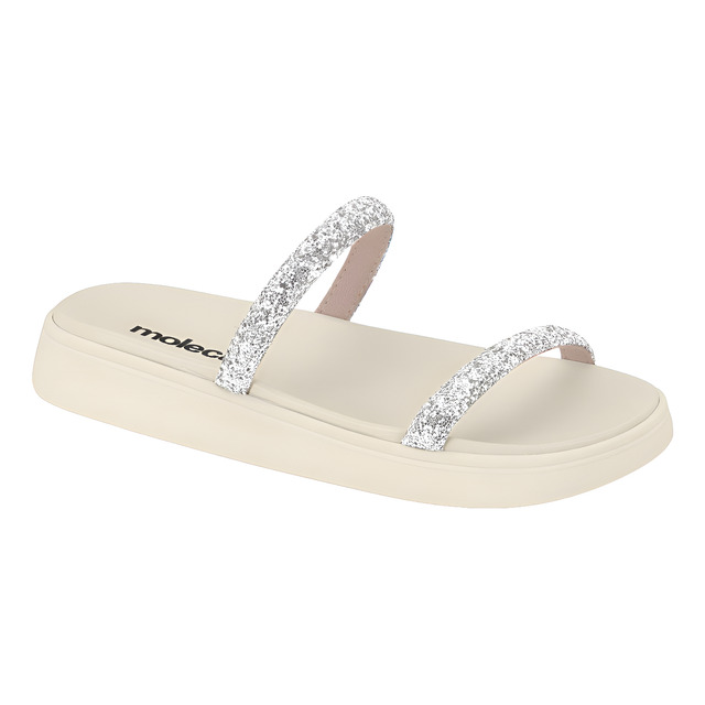 Sandália Papete Feminina Moleca Gliter Plataforma Conforto Sandália Papete Feminina Moleca Gliter Plataforma Conforto