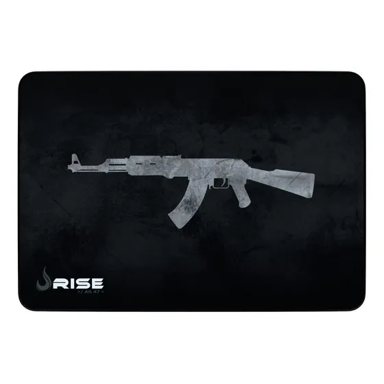 Mouse Pad gamer Rise Mode Gaming AK47 de fibra g 29cm x 42cm x 3mm preto/cinza
