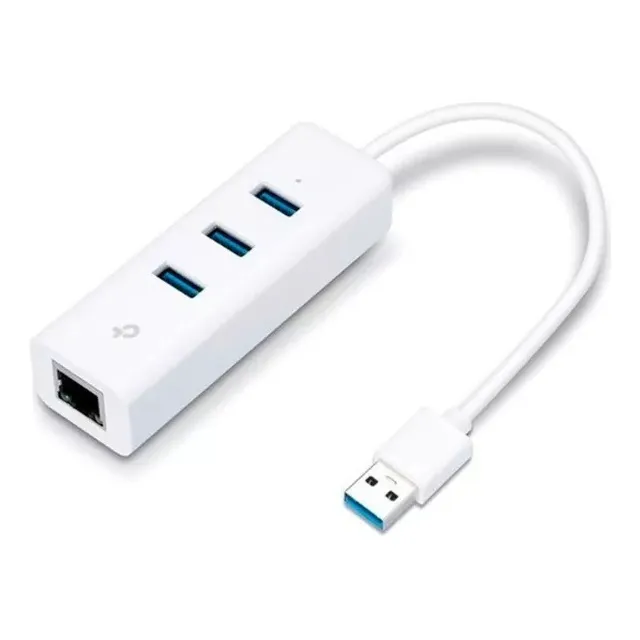 Adaptador Usb A Rj45 Ethernet Giga Tp-link Ue330 + Hub 3 Usb