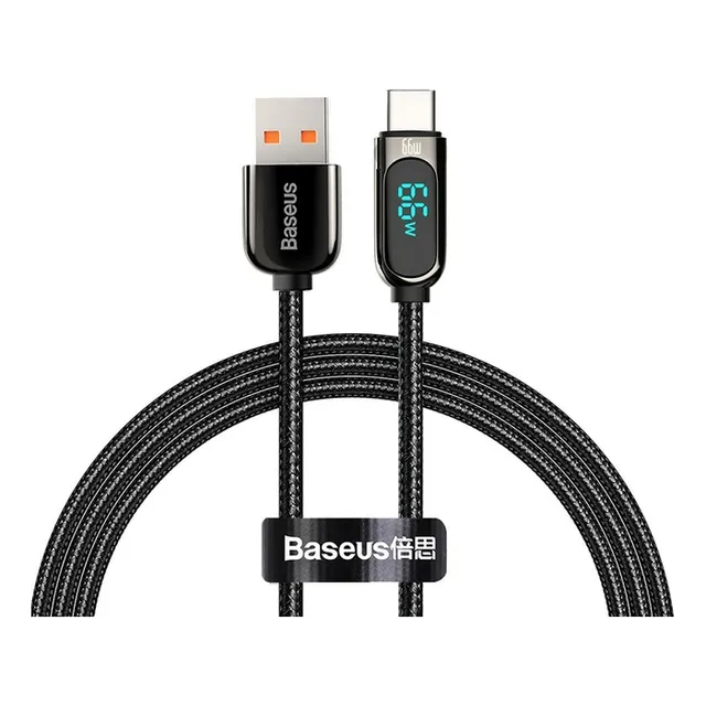 Cable de carga rápida Baseus Display Pd USB A/C de 66 W y 2 m