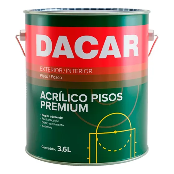 Tinta Piso Acrílico Fosco Demarcação 3,6l Dacar Cor Cinza