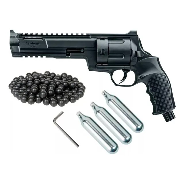 Revolver Co2 Disuasivo Defensa Umarex T4etr68 +3gas+100 Muni