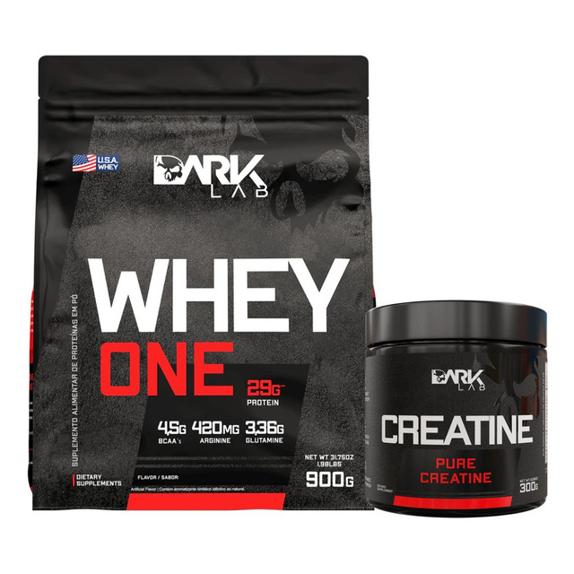 Whey One 900g Chocolate + Creatina 300g Dark Lab Whey One 900g Chocolate + Creatina 300g Dark Lab