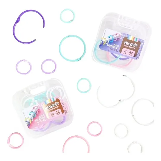 Aros Plasticos 4 Colores Pasteles 24mm X 24pcs Ibi Craft