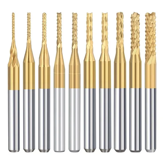 Fresa Carburo Titanio Para Corte Vástago 1/8 D 1mm