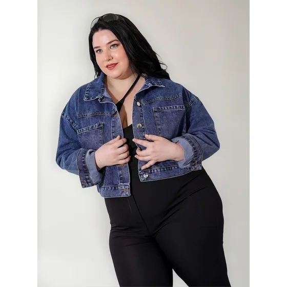 Campera Denim Con Bolsillos Circe Xl Talles Grandes