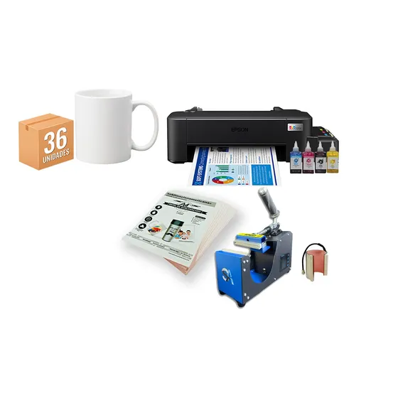 Combo Maquina Tazas 11oz + Impresora L121 + Molde 