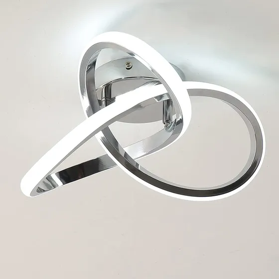 Moderna Lámpara De Techo Led De 4 Luces  22 W, Diseño Curvo