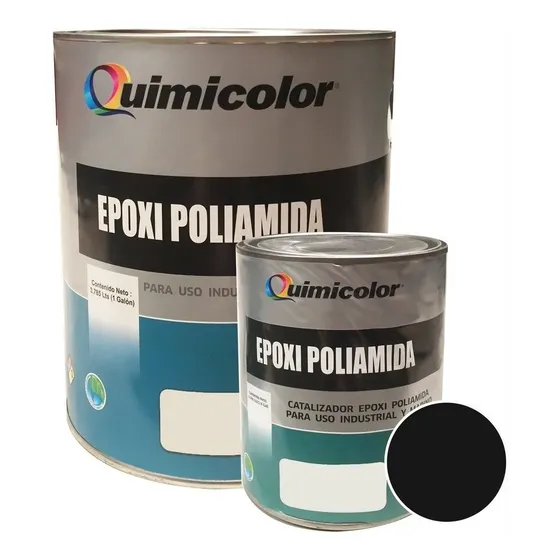 Kit Pintura Epoxica Negra Quimicolor Con Catalizador Galon 