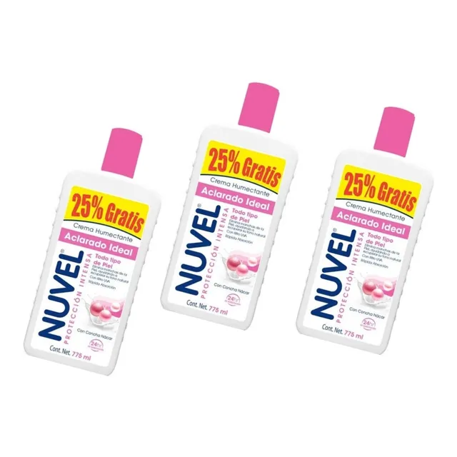 Nuvel Crema Humectante Aclarado Ideal 750ml 3pzs