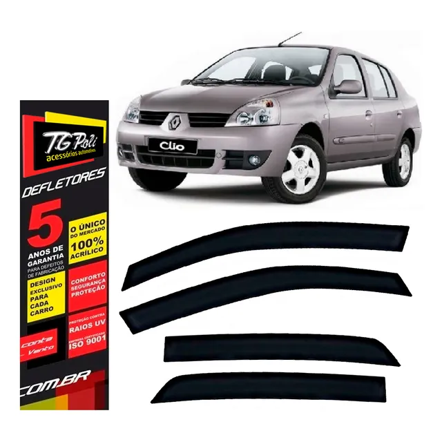 Calha Chuva Renault Clio Sedan 2000 A 2016 Protetor 4 Portas