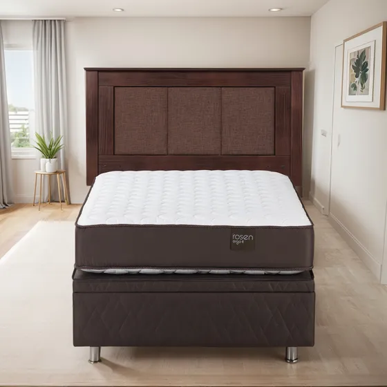Boxet Rosen Ergo T New 1,5 Plazas + Respaldo Rachel Color Café