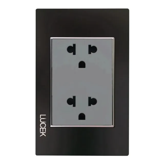 Contacto Duplex Europeo Americano 2p + T C/placa Colores Color Placa Negra