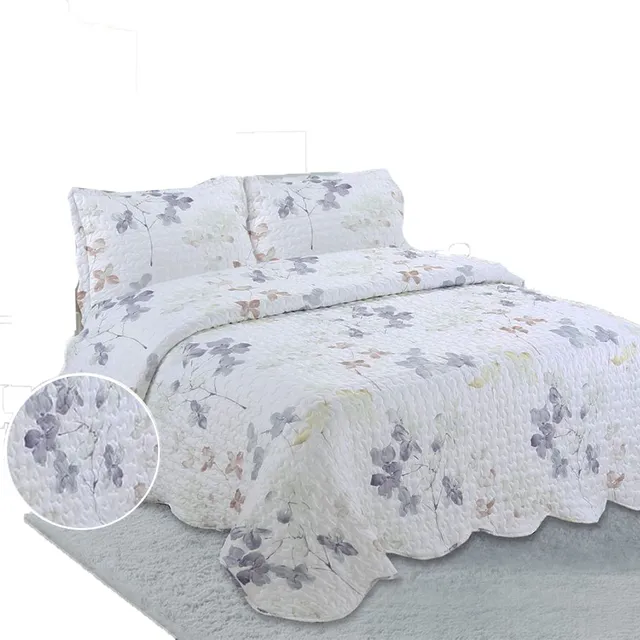 Set Cubrecama Quilt Estampado Queen 2 1/2 Plazas +4 Fundas!