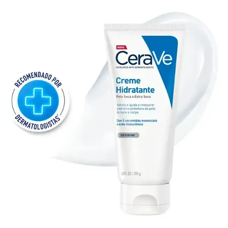 Creme Hidratante Para Pele Seca E Extra Seca Com 3 Ceramidas E Ácido Hialurônico Hidratação 48h Cerave 200g