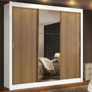 Guarda Roupa Casal MĂŽnaco Madesa 3 Portas Correr Espelho Br Cor Branco/rustic 1093d81e Guarda Roupa Casal MĂŽnaco Madesa 3 Portas Correr Espelho Br Cor Branco/rustic 1093d81e