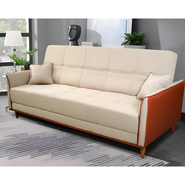 Sofá Cama Sérvia 2,00m Bege Linho Rústico - King House