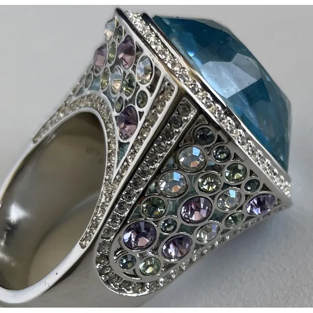 Anillo Swarovski Aguamarina (1119316) Nuevo - Talla: 9