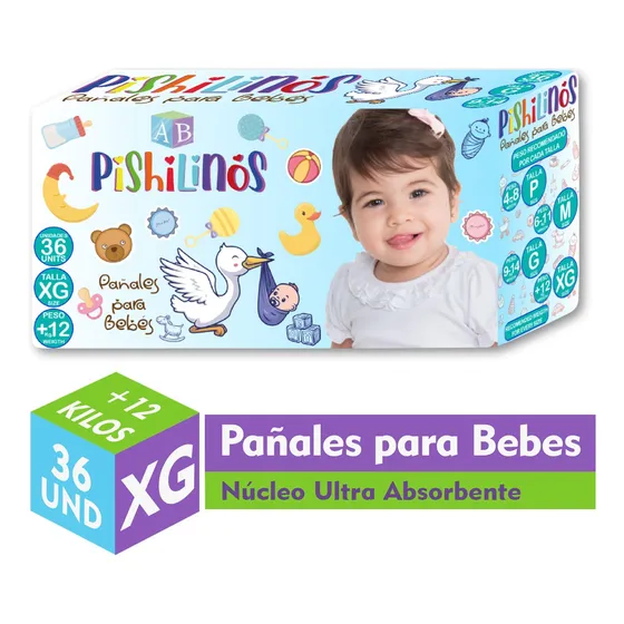Pañal Para Bebé Pishilinos. Talla Xg. Bulto X 216 