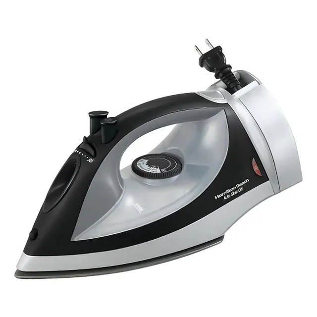 Plancha a vapor Hamilton Beach 14210 color negro con suela antiadherente 127V