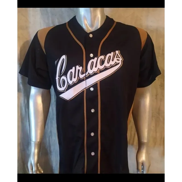 Camisa Negra De Caballero, Talla M, Leones Del Caracas