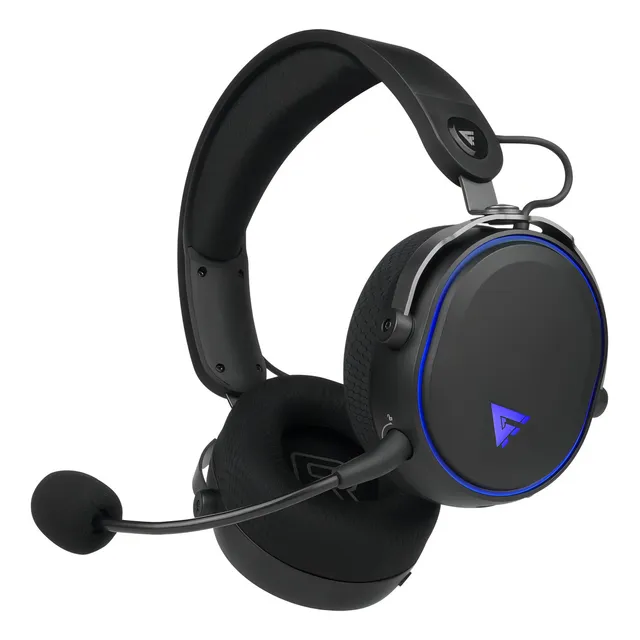 Audífonos Gamer Game Factor HSB600-BK Headset Gamer Inalámbrico Bluetooth 5.0 + 2.4G + 3.5mm Micrófono Flexible Sonido Envolvente Super Bass Compatible Con PC PS5 Xbox Switch Color Negro