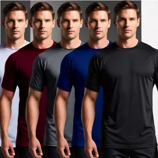 Kit 5 Camisetas Masculina BĂĄsicas Dry Fit Lisa Tradicional Kit 5 Camisetas Masculina BĂĄsicas Dry Fit Lisa Tradicional