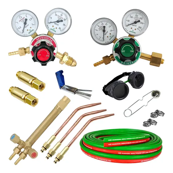 Kit Conjunto De Solda Ppu Oxigênio Acetileno + 10m Mangueira