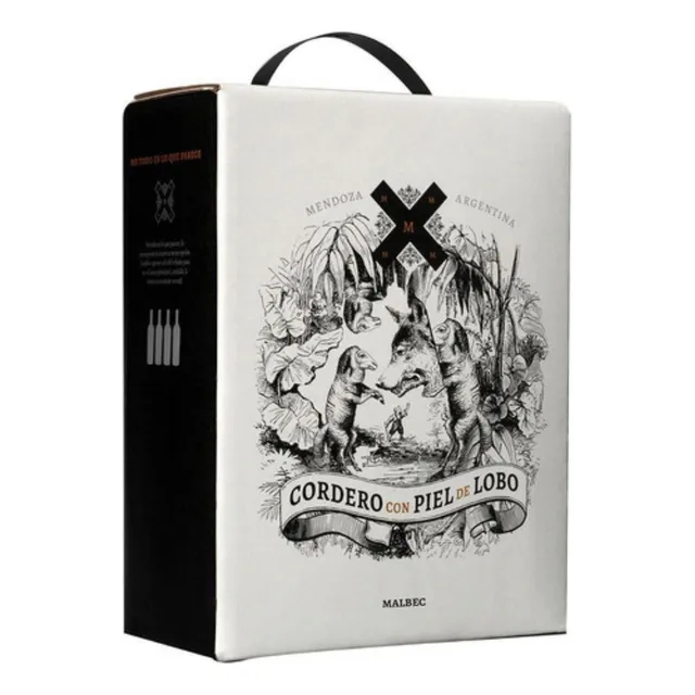 Vinho Tinto Seco Cordero Con Piel Lobo Malbec Bag In Box 3l