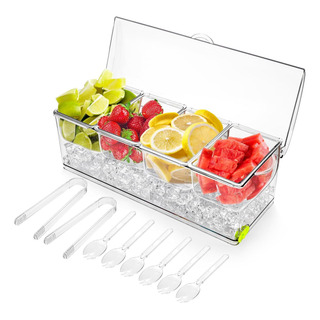 Servidor De Condimentos De Hielo Grande De Jucoan Con Tapa, Servidor De Condimentos De Hielo Grande De Jucoan Con Tapa,