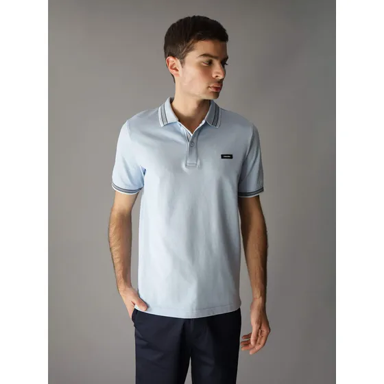 Polo Stretch Multi Tipping Azul Calvin Klein