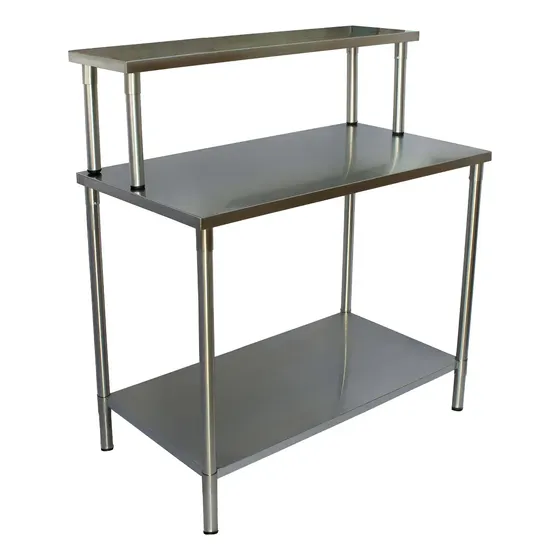 Mesa Con Repisa Pared 100% Acero Inoxidable Marca Ferrinox