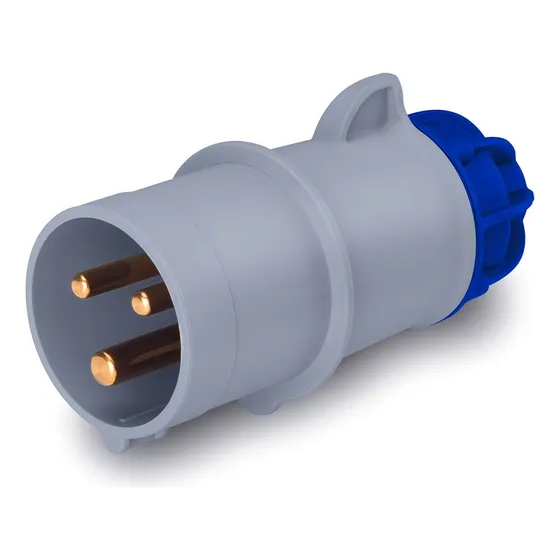 Ficha Industrial Macho Acople Scame Xenia 2p+t 16a 6h Ip44 Color Azul 214.1633