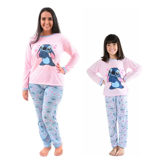 Combo Pijama Tal Mae Tal Filha Familia Longo Feminino Calça