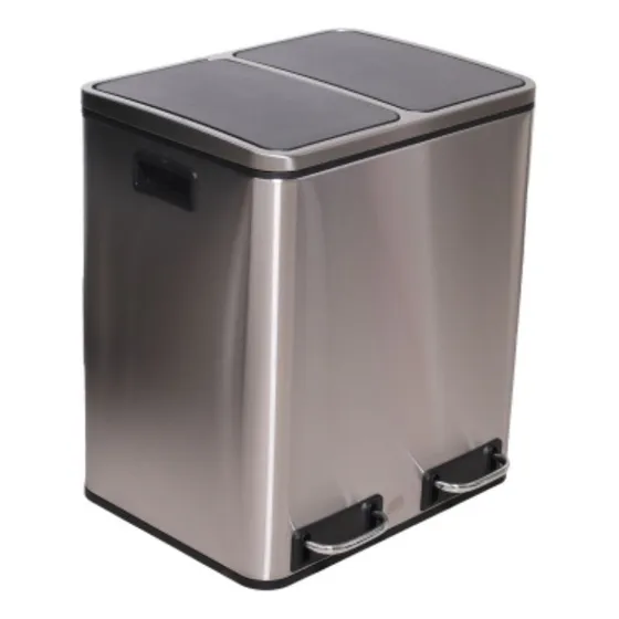 Tacho Basura Plateado Planeta Velvet 48l Acero Pedal