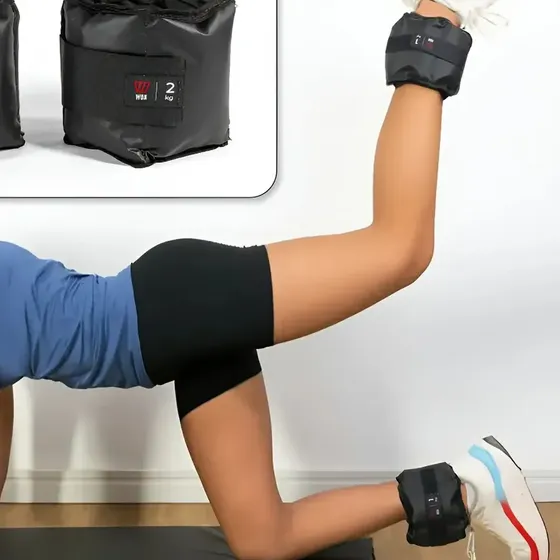 Par Caneleira Tornozeleira de Peso 2 kg WON Preto Fitness Academia Musculação Treine em