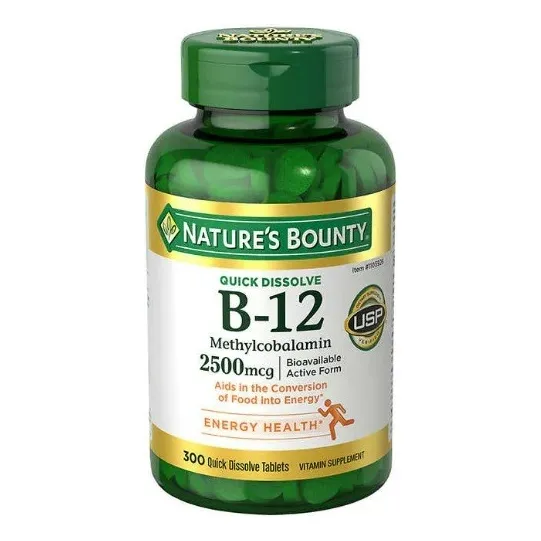 Vitamina B12 Natures Bounty 2500mcg Sublingual 300 Tabletas