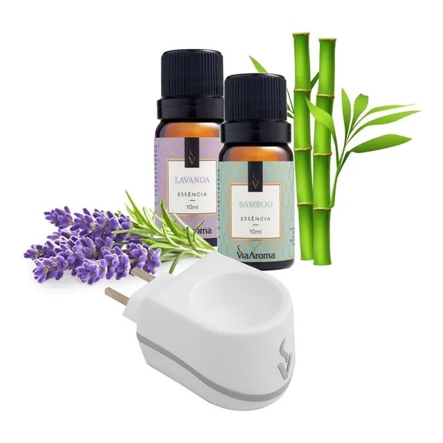 2 Essencias + Aromatizador Difusor Eletrico Via Aroma Tomada