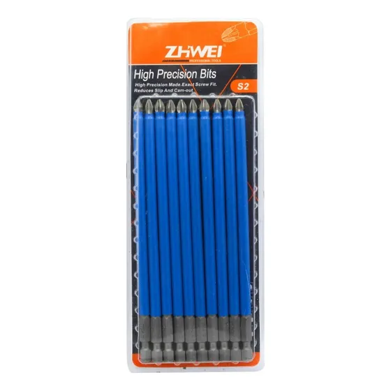 Puntas Destornillador Imantadas Ph2 Largas 15 Cm 10 Unidades