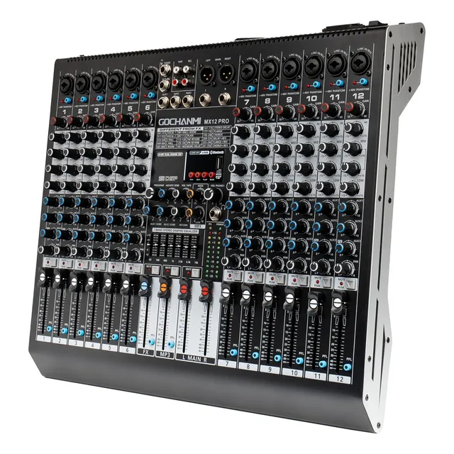 Mezcladora Gochanmi Mx12pro Audio Mixer Dj 12 Canales 256 Dsp
