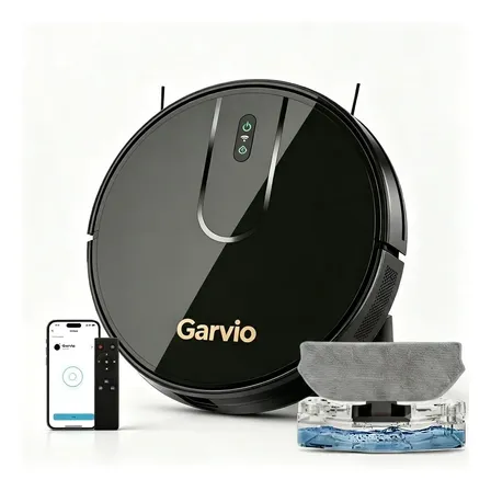 Robô Aspirador E Passa Pano 8000pa 3 Em 1 Bivolt Preto Preto 127/220v