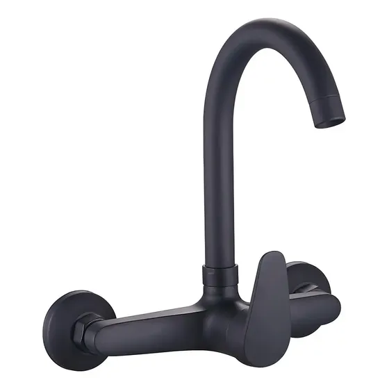 Goldex monocomando cocina de pared 20cm 8'' negro mate | Cuotas sin interés
