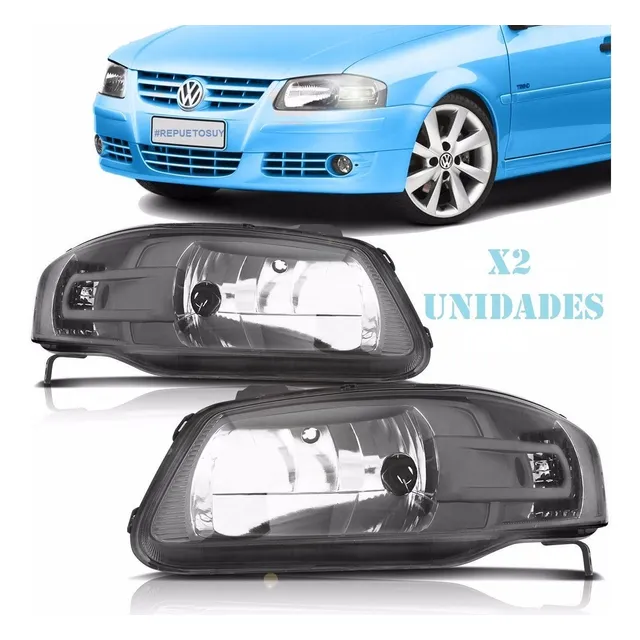  Gol G4 Kit 2 Semiópticas Optica  Máscara Negra