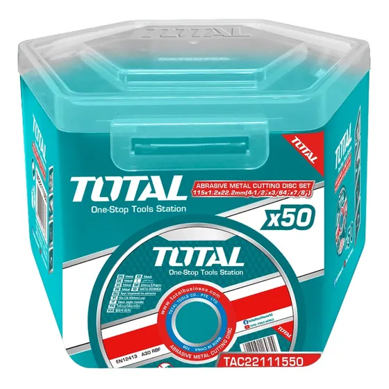 Set 50 Discos Corte Metal Total Para Amoladora 4.1/2'' 1.2mm