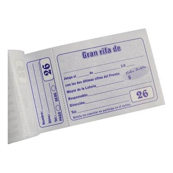 Talonario Para Rifas Grande Marca Estelar 