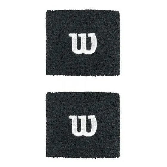 Par De Muñequeras Wilson Negras Color Negro Talla UNITALLA