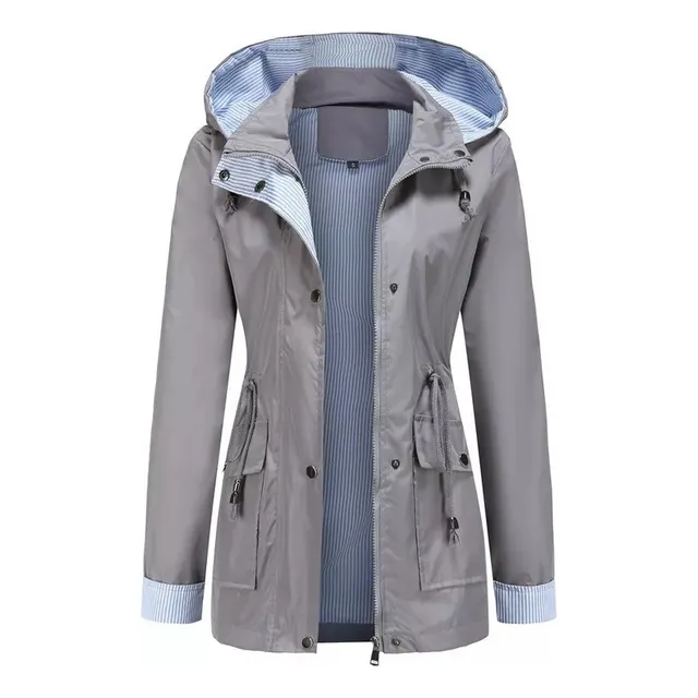 Gabardina Con Capucha Extraíble Abrigo De Mujer